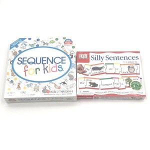 Sequence for Kids Silly Sentences Educational Board Games Set of 2 NEW Sealed
